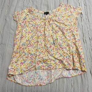 Jones New York Floral Blouse with Orange and Yellow Accents